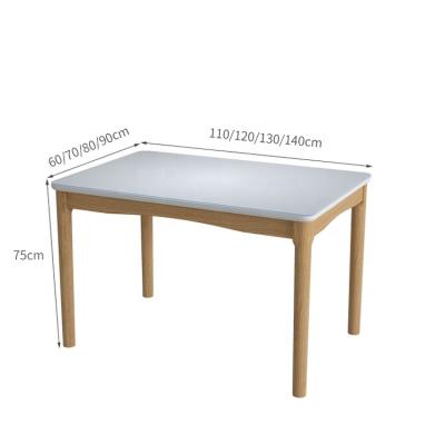 China Modern Nordic Stylish High Quality Modern Tempered Glass Simple Wooden Dining Table for sale