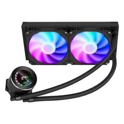 China Computer Case SAMA LCD Display 240mm PWM AIO ARGB CPU Cooler CPU Liquid Water Cooling for sale