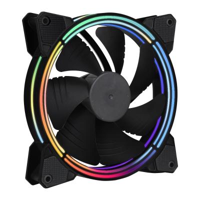 China Three Quiet Halo Light Effect SAMA 140mm ARGB Fan LED Ring Case Fan For Air External Cooling for sale