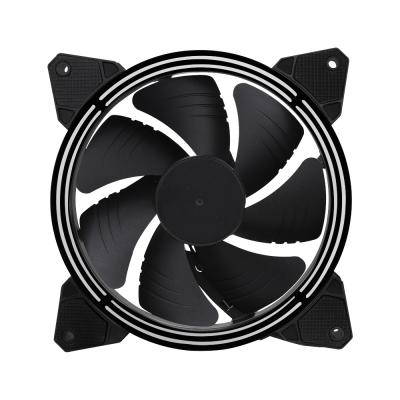 China Cooler CPU Fan Glow OEM Light Effect Three Halos Case Fan External Colorful Quiet Computer Case Cooler for sale