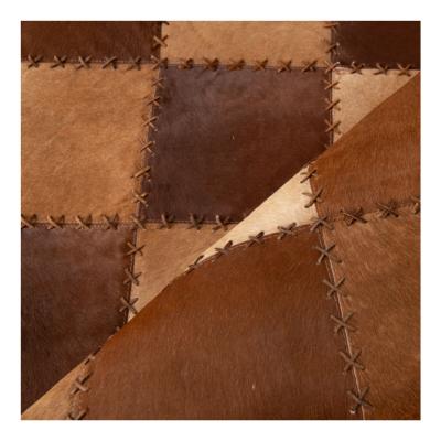 China Leatehr Cowhide Luxury Patchwork Blankets Living Room Leather Rugs And Blankets for sale