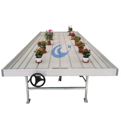 China Agriculture Planting Flower&Vegetables Hydroponic Flood Chenchao Equipment Plastic Rolling Trays Bench for sale