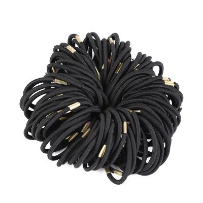 China 100Pcs/Pack Simple Black Hair Ties Decoration 100Pcs/Pack Ladies Hair Band Girls Elastic Elastic Band Accessories for sale