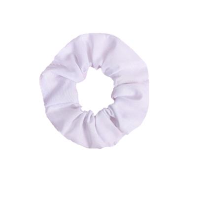 China New Women's Scunchies Factory Direct Supply Scunchies White Hair Tie Large Intestine Scarf Simple Cotton Student Hair Tie for sale