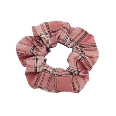 China Cute Fancy Hair Scrunchies Gingham Check Style Hair Decoration Ladies Korean Girl Headdress Tie Band Hair Elastic for sale