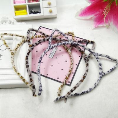 China Ladies Hair Decoration Wrapped Hairpin Cute Women Cat Ears Headband Simple Metal Animal Head Headband for sale