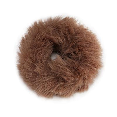 China Custom instock furry hair band ladies hair decoration furry hair accessories for women girls fur elastic hair tie for sale