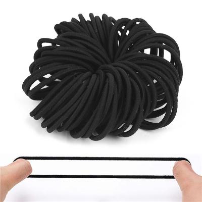 China Wholesale Seamless Hairbnads Accessories Black Hair Ties Elastic Band Ladies Hair Decoration Elasticity High for sale