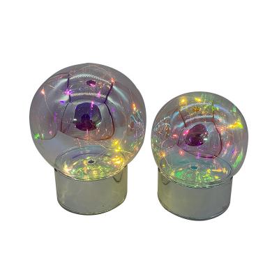 China High Quality Christmas Glass Color Changing Lead Glass Ball With Lights Decoration for sale