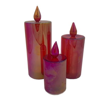 China Home Decoration Wax Candle Red Light Birthdays Floating Christmas Led Glass Candles for sale