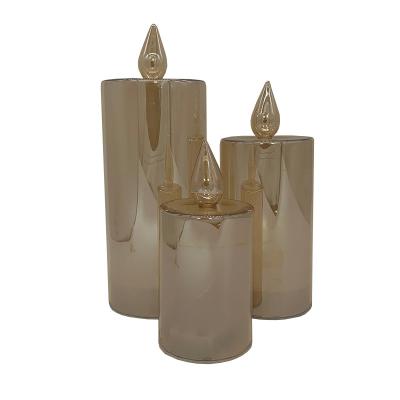 China Birthdays Product Popular Tabletop Ornament Gold Flickering Holder Led Candle for sale