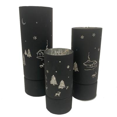 China Glass Set Wholesale Wedding LED 3 Glass Black Glass Candles Votive Decorative Candle Holder for sale