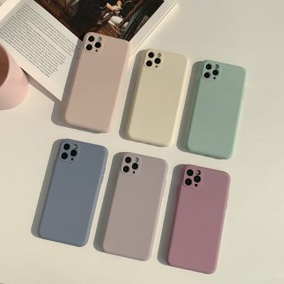 China Pure Color High-Grade Liquid Silicone Phone Case  For Iphone 6 7 8 Plus X XS XR 11 12 13 Pro Max Case for sale