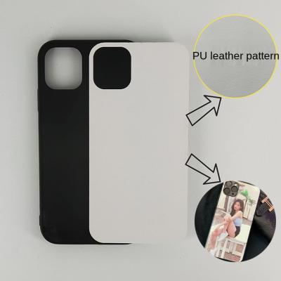 China 2d sublimation phone case PU pattern painted custom photo Soft tpu pc with pu insert for iphone 13 12 11 pro max for sale