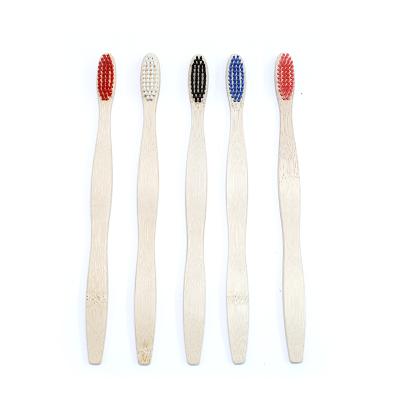 China 10 Pack Red White Blue Black Bristle Reusable Bamboo Toothbrush Eco-Friendly Green Home for sale