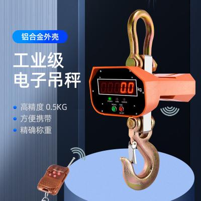 China 1T/5T/10T Industrial Hook Ladder Electronic Hoist Scale with LCD Display Port Construction Site Remote Control Crane for sale