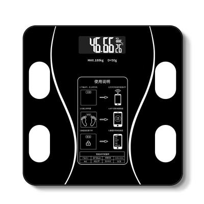 China Bluetooth Measuring Body Fat Health Scale Smart Weighing/Fitness Room Temperature Scale/Battery Level Home Electronic Accurate Body Fat Scale for sale