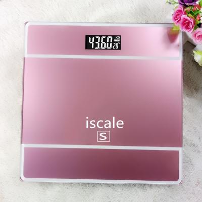 China Indoor Mini Electronic Body Scale Glass Scale Homecare Temperature Scale/Weight Use 26*26*4 Battery Measuring Body Weight/Gift for sale