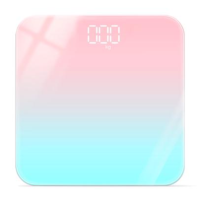 China Home Health Adult Scale Weight / Temperature Glass Electronic Weight Scale for sale