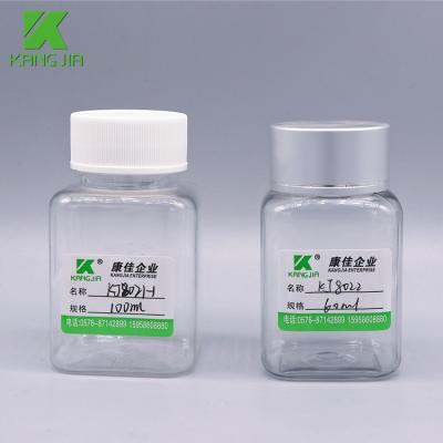 China Good Appearance Square PET Chemical Jar 100ml 60ml Test Bottle for sale