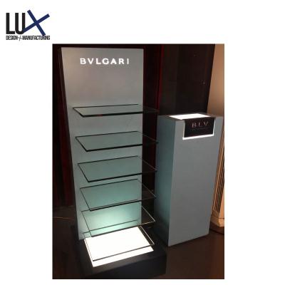 China LUX Customized Factory Custom Cosmetic Store Display Shelving Retail Stores For Skin Care Cosmetic Shop Design With Cosmetic Product Display for sale