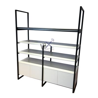 China LUX Design Multi-Function Shop Retail Double Sided Display Rack with MDF and Medal Frame Design for Cosmetic Store Display for sale