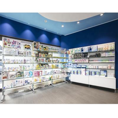 China LUX Customized Tailor Made Pharmacy Showroom Decoration, Fit Pharmacy Shop Display For Booth 5 Years Quality Warranty for sale