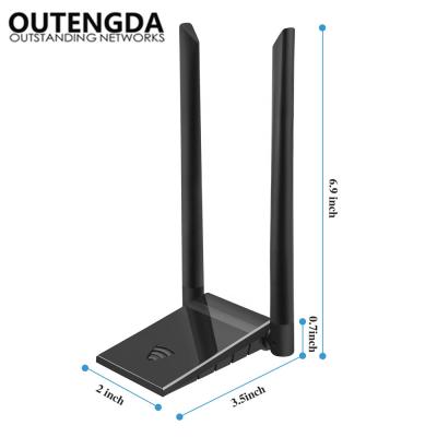 China 802.11AC 1300M Ethernet 2*6dbi Desktop Antenna High Power Dual Band USB Wireless Adapter For Laptop USB3.0 wifi dongle for sale