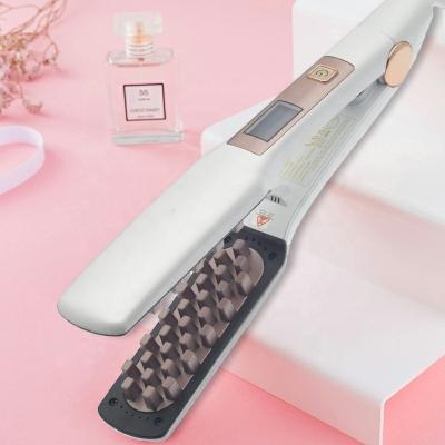 China Korean Professional Hair Care Products Hotel Style 2-in-1 Electric Negative Ion Hair Straightener and Curler Hair Volumizing Iron for sale