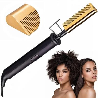 China Hot Sale Private Label Hair Tools High Temperature LCD Hair Straightener Portable Electric Comb Hot Tok Tik Comb 500 Degree for sale