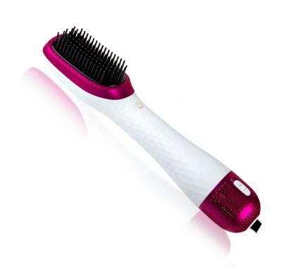 China Hot Air Diamond Pattern Private Label Hair Products Travel Professional Ionic 3 in 1 Electric Hair Dryer Brush Hair Straightener Brush for sale