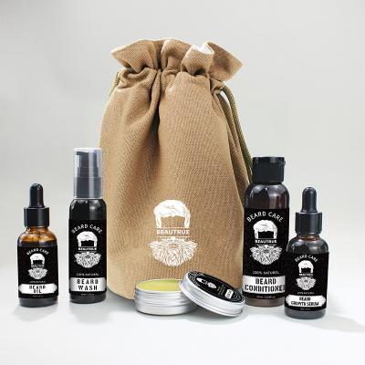 China 100% Barber Hot Sales Beard Grooming Kit Best Beard Oil For Growth Customized Beard Grooming Kit Beard Oil Whitening for sale