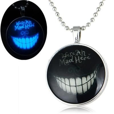 China FASHIONABLE Smiling Demon Character Pendant Glow in the Dark Necklace Halloween Jewelry for sale