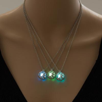 China Fashionable DIY Circular Hollow Luminous Tree Necklace Life Creative Jewelry 3 Colors Optional for sale