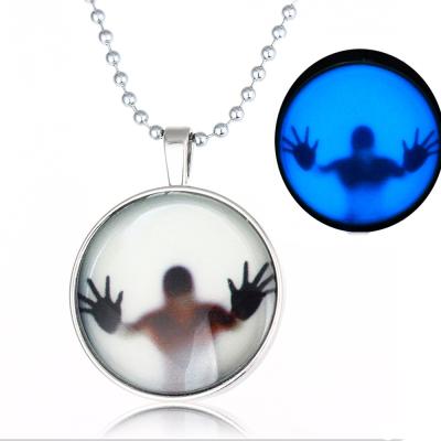 China Superman Punk Glowing Pendant Necklace For Women Men Spider Man Necklace Jewelry for sale