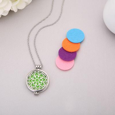 China Geometry Glow in Dark Flower of Life Aromatherapy Necklace Essential Oil Pendant Jewelry for sale