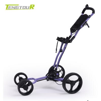 China Factory Wholesale Hand Push Foldable 4 Wheel Pull Push Golf Cart Multiple Function Golf Cart for sale