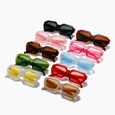 China Cat Eye 2021 Unisex Sun Glasses Rectangle Sun Glasses Luminous Color Lenses for sale