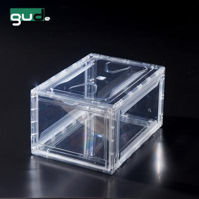 China Hot Selling Amazon Shoe Box Drop Front Acrylic Clear Custom Plastic Convertible Shoe Storage Box for sale