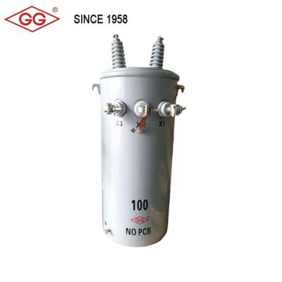 China Power 13.2KV 13.8KV 100KVA Single Phase Amorphous Pole Mounted Transformer for sale