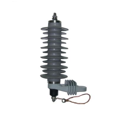 China Metal oxide silicone rubber oxide 11kv 24kv 33kv polymer surge znic high voltage lightning arrester for sale