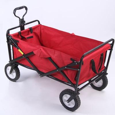 China Easy Folding Heavy Duty Shopping Cart Sturdy Steel Frame Folding Outdoor Camping Cart Canvas Garden Beach Wagon for sale