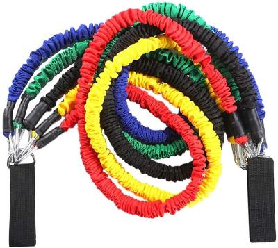 China Durable 11 Pcs Fabric Resistance Bands Set Gym Equipment Fitness Kit, Physiotherapy, Gym Training, Yoga for sale