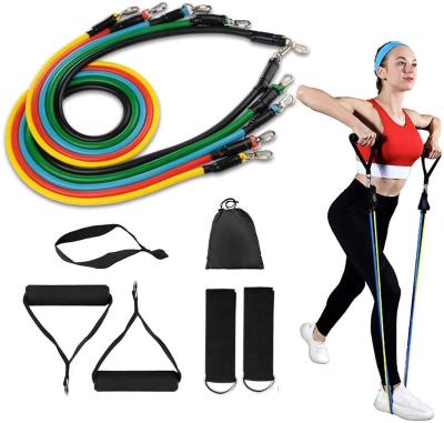 China Amazon Fitness Products Popular Resistance Workout Bands / Bar Durable Resistance Band Set 11 Piece Set for sale