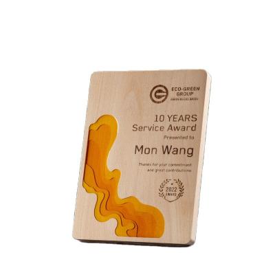 China China Selling New Solid Wood Crystal Trophy Dealer Cooperation Authorized Wooden Plaque for sale