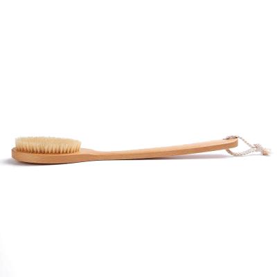 China Wholesale Wooden Long Handle Bath Brush Household Stiffens Shower Body Cleaning Brush Bath Message Brush for sale