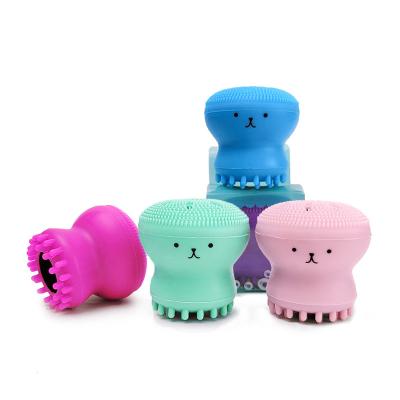 China Stocked Octopus Shape Silicone Face Cleansing Brush Exfoliating Blackhead Remover Face Wash Bath Facial Deep Cleansing Brushes for sale