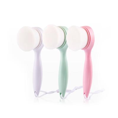 China Wholesale Stocked Soft Face Sweep Makeup Remover Facial Cleansing Brush Long Handle Wash Face Deep Cleansing Brush for sale