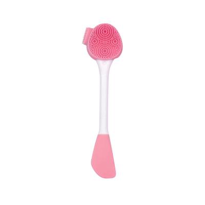 China Stocked Silicone Face Brush Facial Cleansing Brush Exfoliating Blackhead Remover 2 in 1 Face Mask Brush for sale