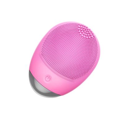 China Stored Portable USB Charging Electric Sonic Face Brush Silicone Facial Exfoliator Scrubber Brush Blackhead Removal Beauty Tools for sale